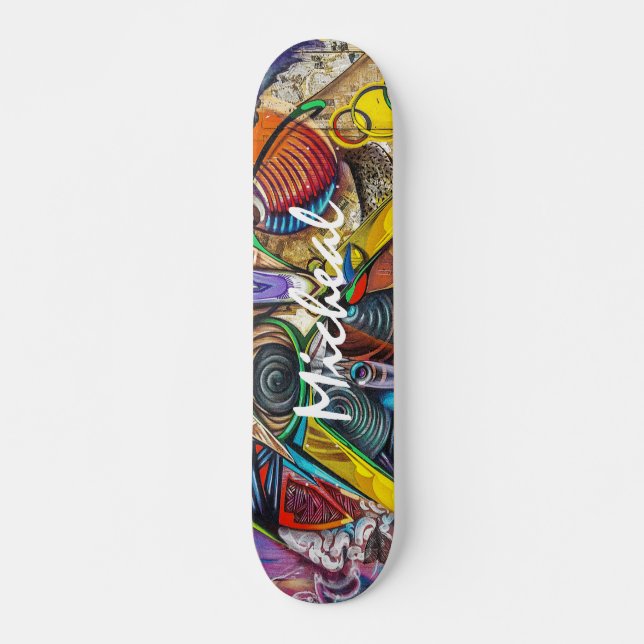 Skateboard Arte de graffiti colorido personalizado (Anverso )