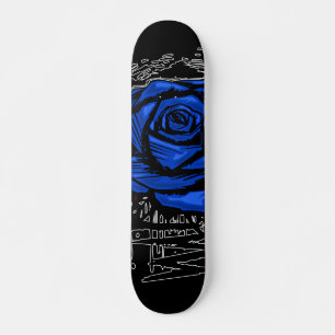 Skateboard Arte de grafiti de rosa resistente azul • Calle ur