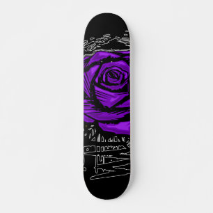 Skateboard Arte de grafiti de rosa robusta púrpura • Calle ur