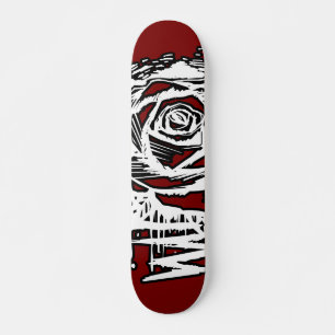 Skateboard Arte de grafiti de Rosa Ruda – Rosa con goteo blan