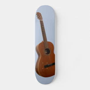 Skateboard Arte de guitarra clásico impreso en azul claro