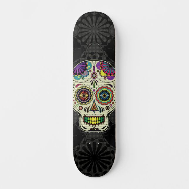 Skateboard Arte de la calavera del azúcar - Día de los muerto (Anverso)