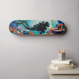 Skateboard Arte de la inmersión con escafandra (#1) pintura a