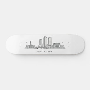Skateboard Arte de línea minimalista de la silueta de Fort Wo