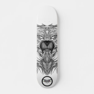 Skateboard Arte de línea simétrica en blanco y negro