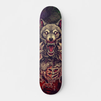 Skateboard Arte de lobo demonio salvaje multi-cefálico