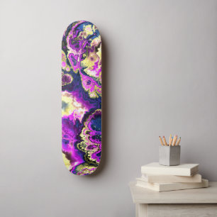 Skateboard Arte de mármol fractal boho hippie trippy vibrante