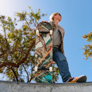 Skateboard Arte de mosaico colorido