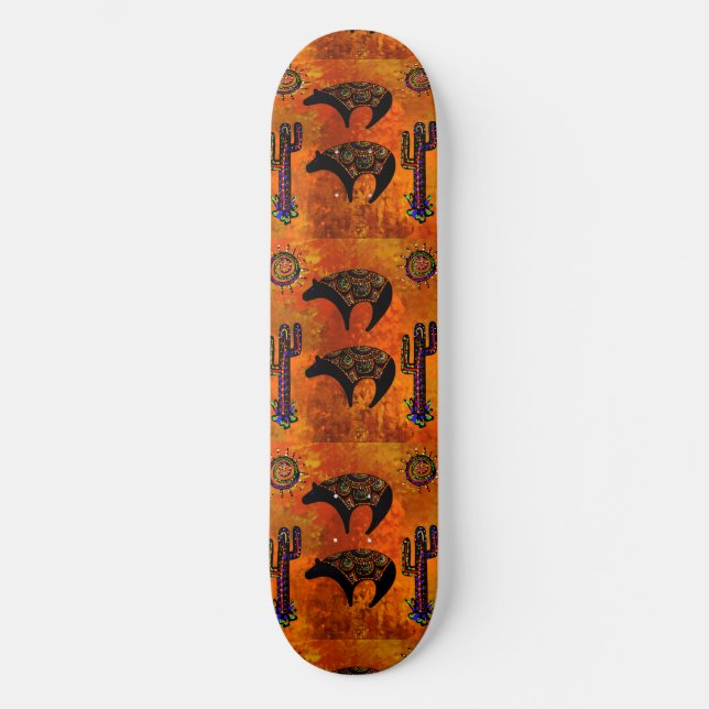 Skateboard Arte de oso del suroeste (Anverso)
