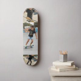 Skateboard Arte de pared personalizado con 3 fotos | Foto per