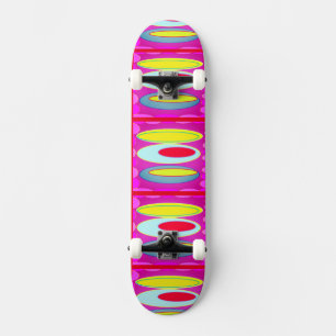 Skateboard Arte de patrones ovalados en colores mixtos brilla