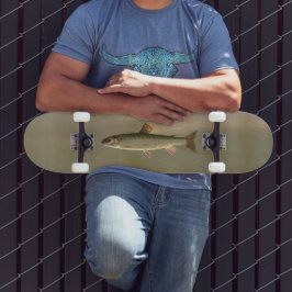 Skateboard Arte de pesca vintage de peces de trucha rodada es