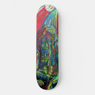 Skateboard Arte de Pintura al Óleo de Hombre Abstracto Colori