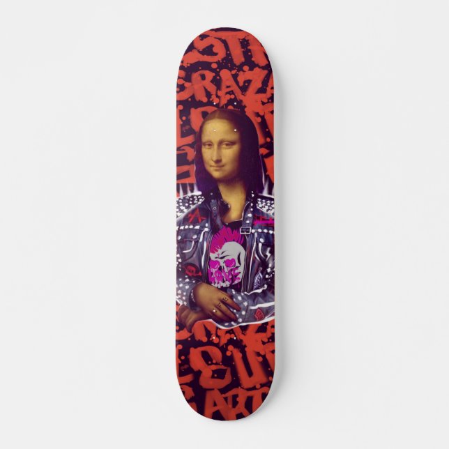 Skateboard Arte de Punk de Mona Lisa (Anverso )