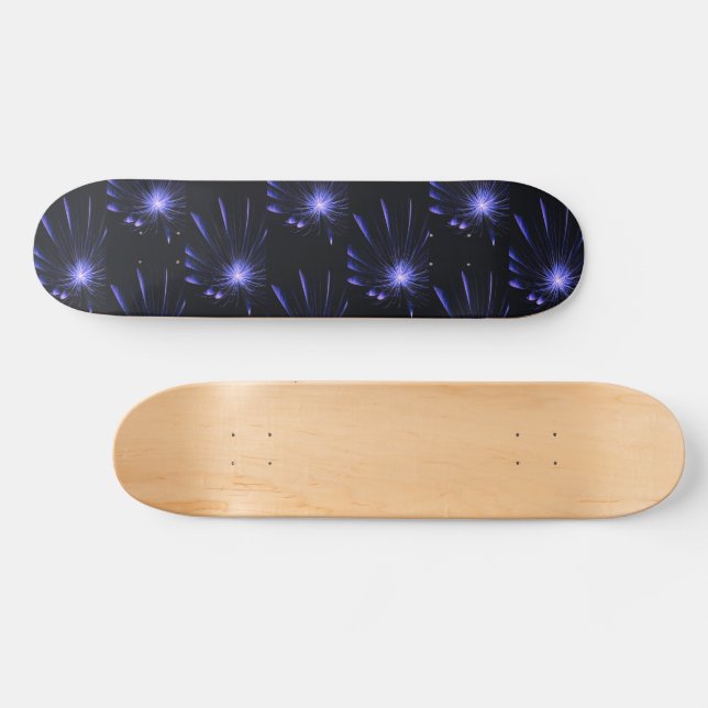 Skateboard Arte de ráfaga fractal de galaxia púrpura (Horz)