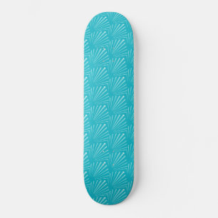 Skateboard Arte de Silueta de Concha de Azul Pastel con Línea