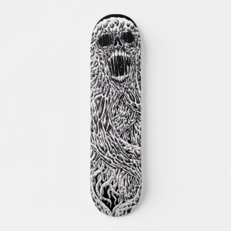 Skateboard Arte De Tentáculo De Cráneo Blanco Y Negro