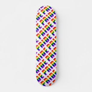 Skateboard Arte de texto del orgullo arcoiris