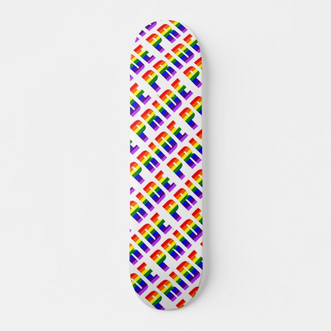 Skateboard Arte de texto del orgullo arcoiris (Anverso )