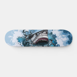 Skateboard Arte de tiburón de movimiento de ola de océano pod