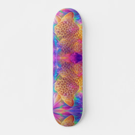 Skateboard Arte digital psicodélico de Honeycomb 