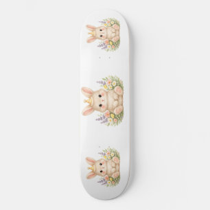 Skateboard Arte en Acuarela de Conejito del Jardín Dulce