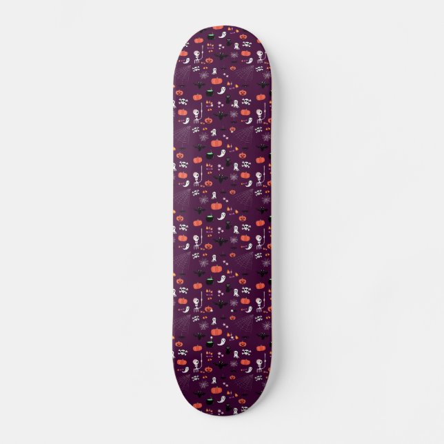 Skateboard Arte espeluznante y lindo de Halloween (Anverso)