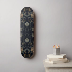Skateboard Arte floral Nouveau William Morris estético oscuro