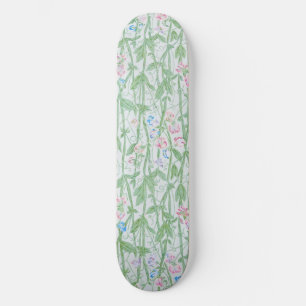 Skateboard Arte floral pastel de guisante dulce de William Mo
