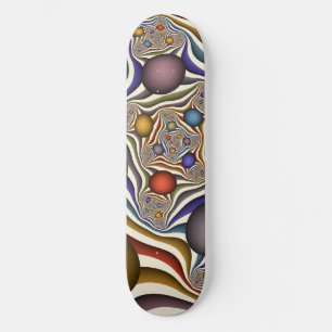 Skateboard Arte Fractal abstracto, colorido, moderno