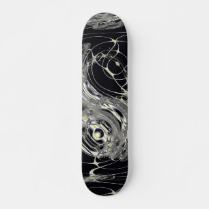 Skateboard Arte fractal abstracto de red dorada