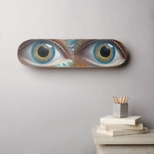 Skateboard Arte fractal de ojo azul,