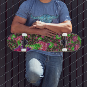 Skateboard Arte fractal en espiral funky boho hippie genial