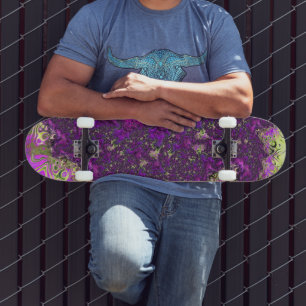 Skateboard Arte fractal funky groovy trippy colorido audaz
