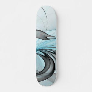 Skateboard Arte fractal moderno gris antracita abstracto