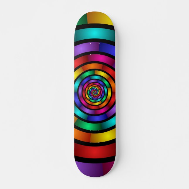 Skateboard Arte fractal moderno y psicodélico (Anverso )