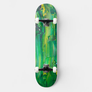 Skateboard Arte Genial Pintado de Verde