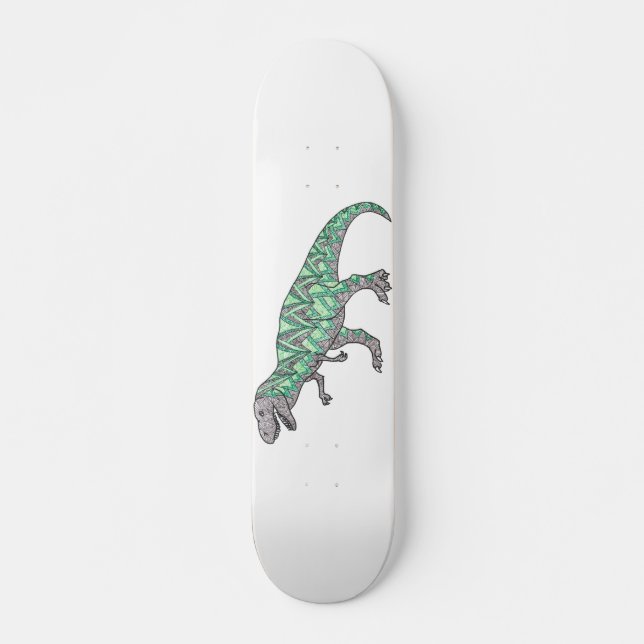 Skateboard Arte ilustrado Doodle del dinosaurio de T-Rex (Anverso )