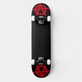 Skateboard Arte Original Anarquía Rojo y Negro
