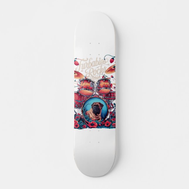 Skateboard Arte para el skateboarding Furbebés - Vibes de roc (Anverso )