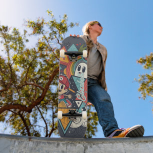 Skateboard Arte Personalizado abstracto colorido - Carácter v