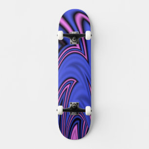 Skateboard Arte polar azul y rosa