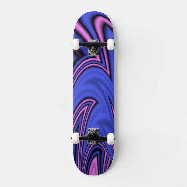 Skateboard Arte polar azul y rosa (Anverso)