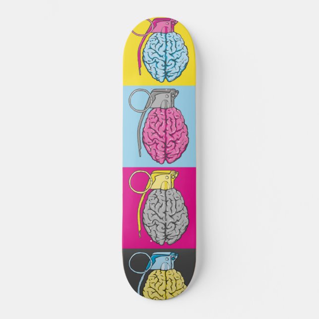 Skateboard Arte pop de la granada del cerebro (Anverso)
