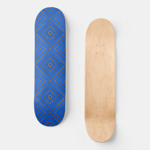 Skateboard Arte Pop Moderno Con Diamante Hipnótico Azul Y Nar