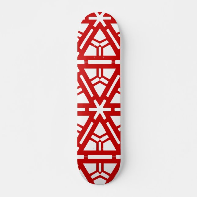 Skateboard Arte rojo contemporáneo (Anverso )