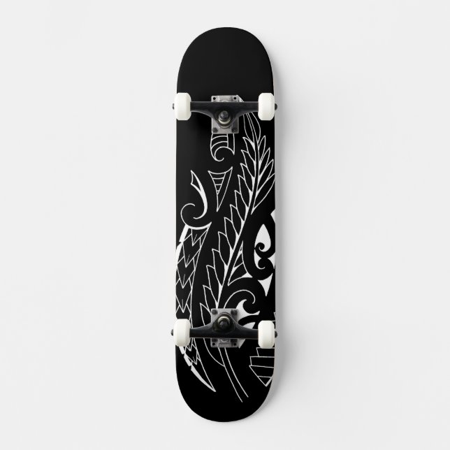 Skateboard Arte silverfern blanco del símbolo nacional de (Anverso)
