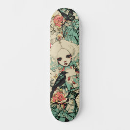 Skateboard Arte urbano inspirado por una chica gótica