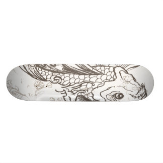 Skateboard arte vintage de peces koi japoneses