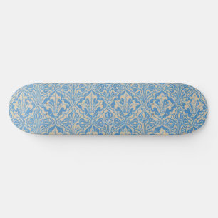 Skateboard Arte vintage de Walter Crane de semilla y flor azu